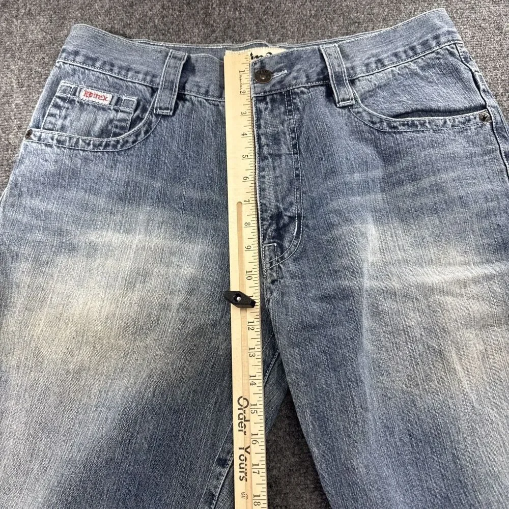 Avirex Classics Jeans Mens 36x30 Baggy Wide Leg Light Wash Y2K Hip Hop Vintage